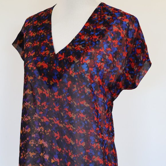 CABI Size XS Bonus Blouse Multicolor Style # 3428 Black red blue - Picture 4 of 10
